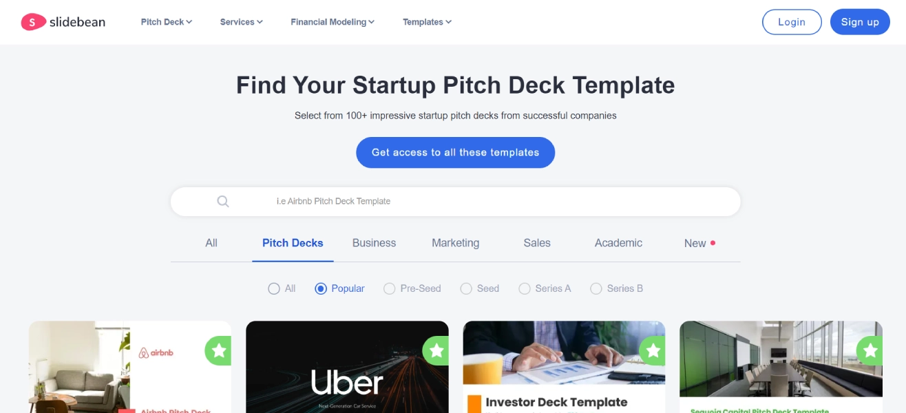 Slidebean’s Pitch Deck Templates